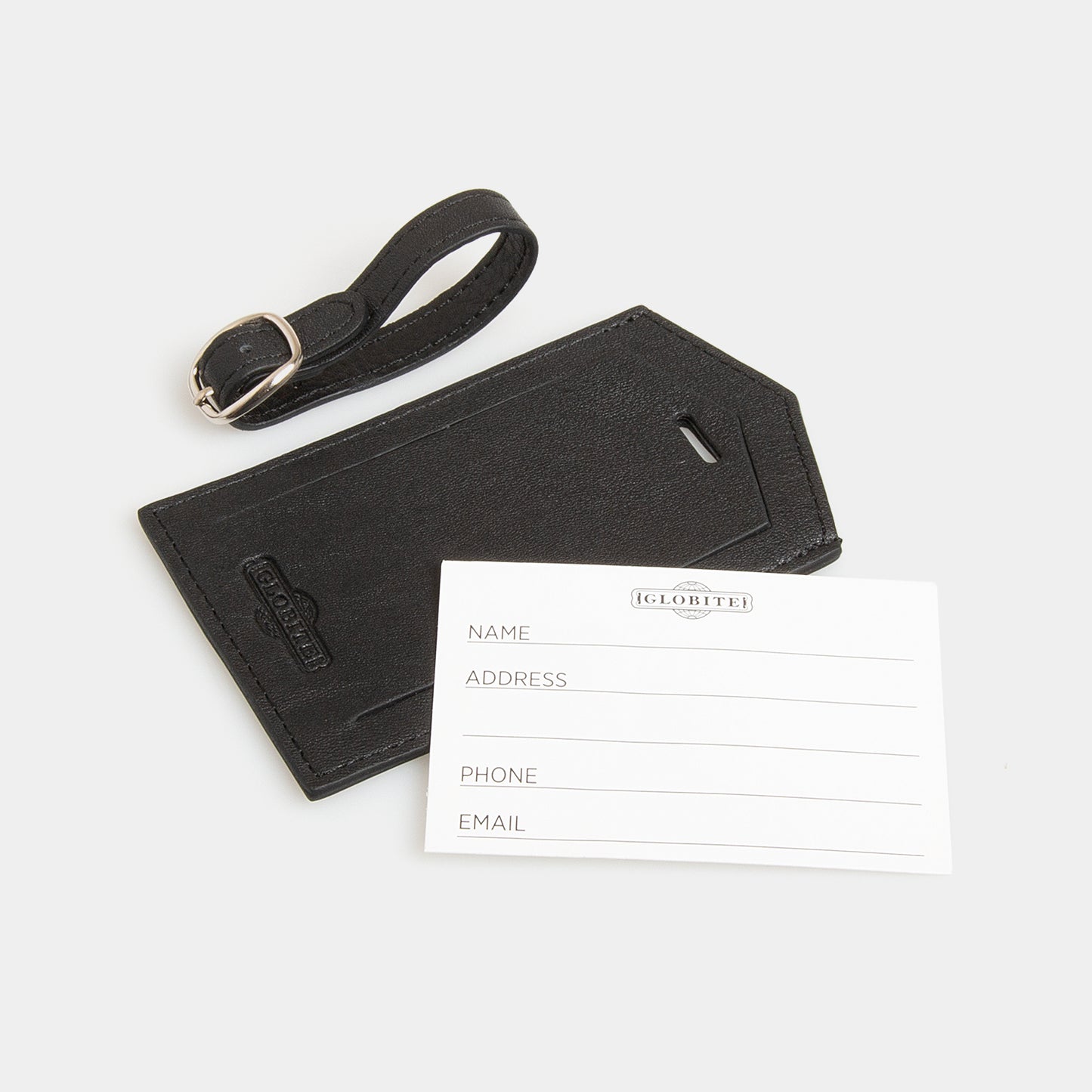 Leather Luggage Tag - Carbon Ink - globite