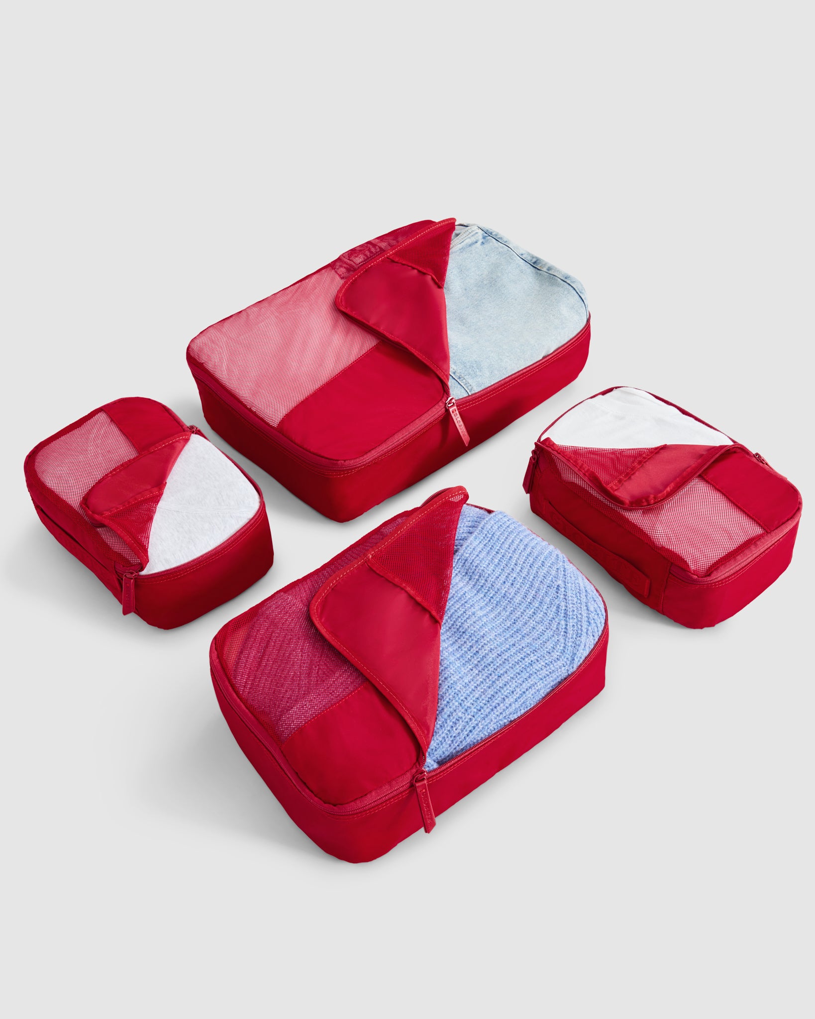 4 Piece Packing Cube in Lava Red