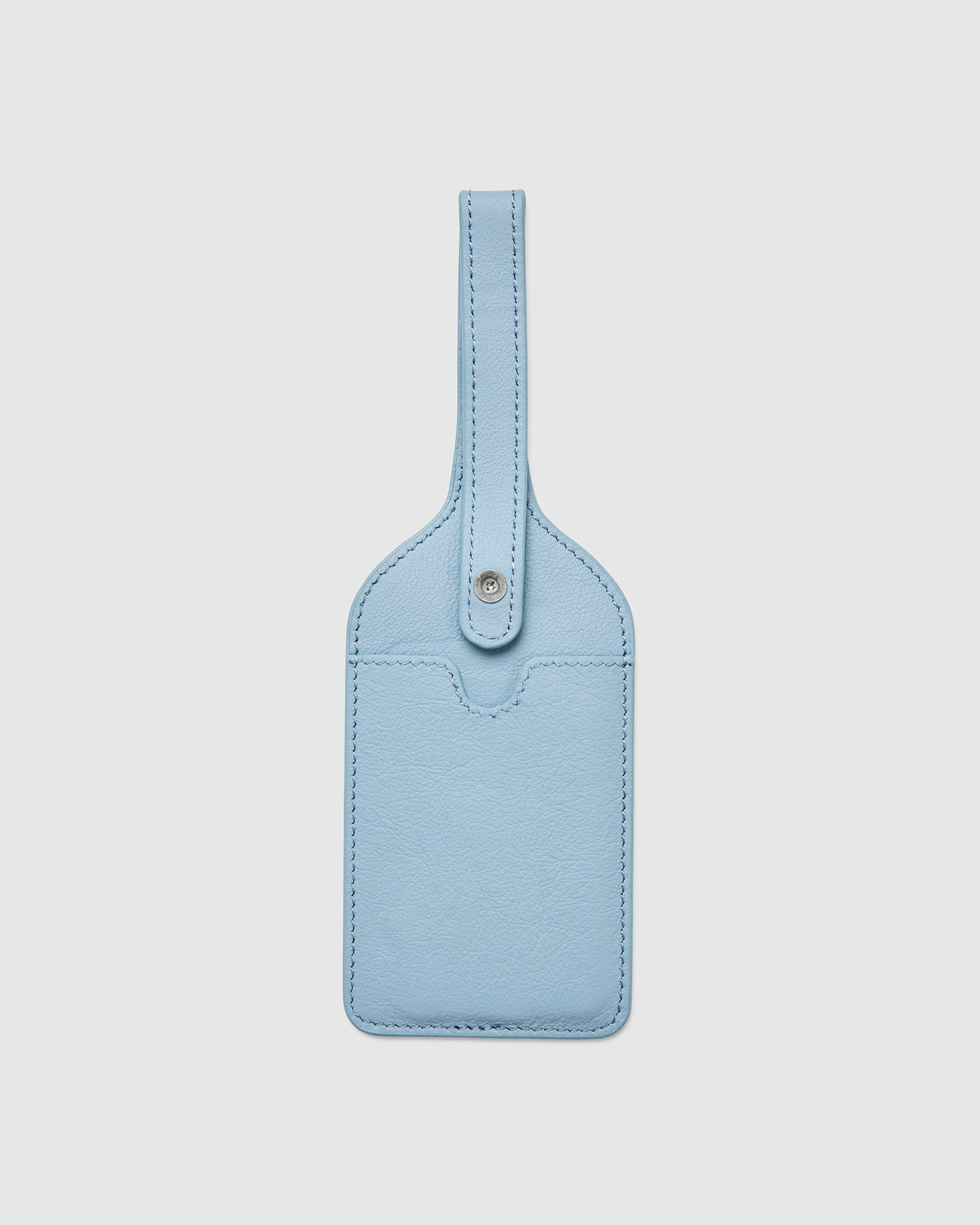 Leather Luggage Tag in Sky