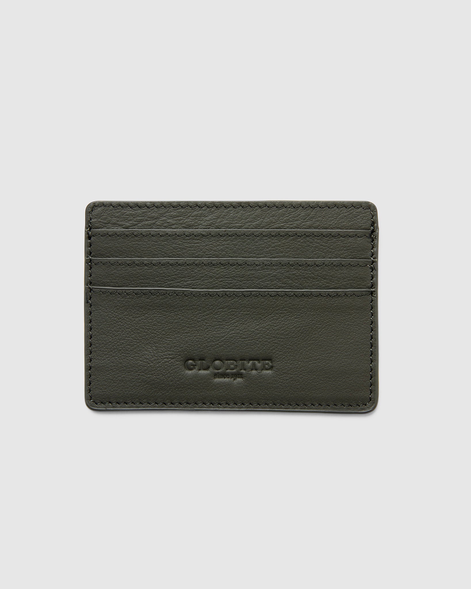 Leather Card Holder in Orage Grey