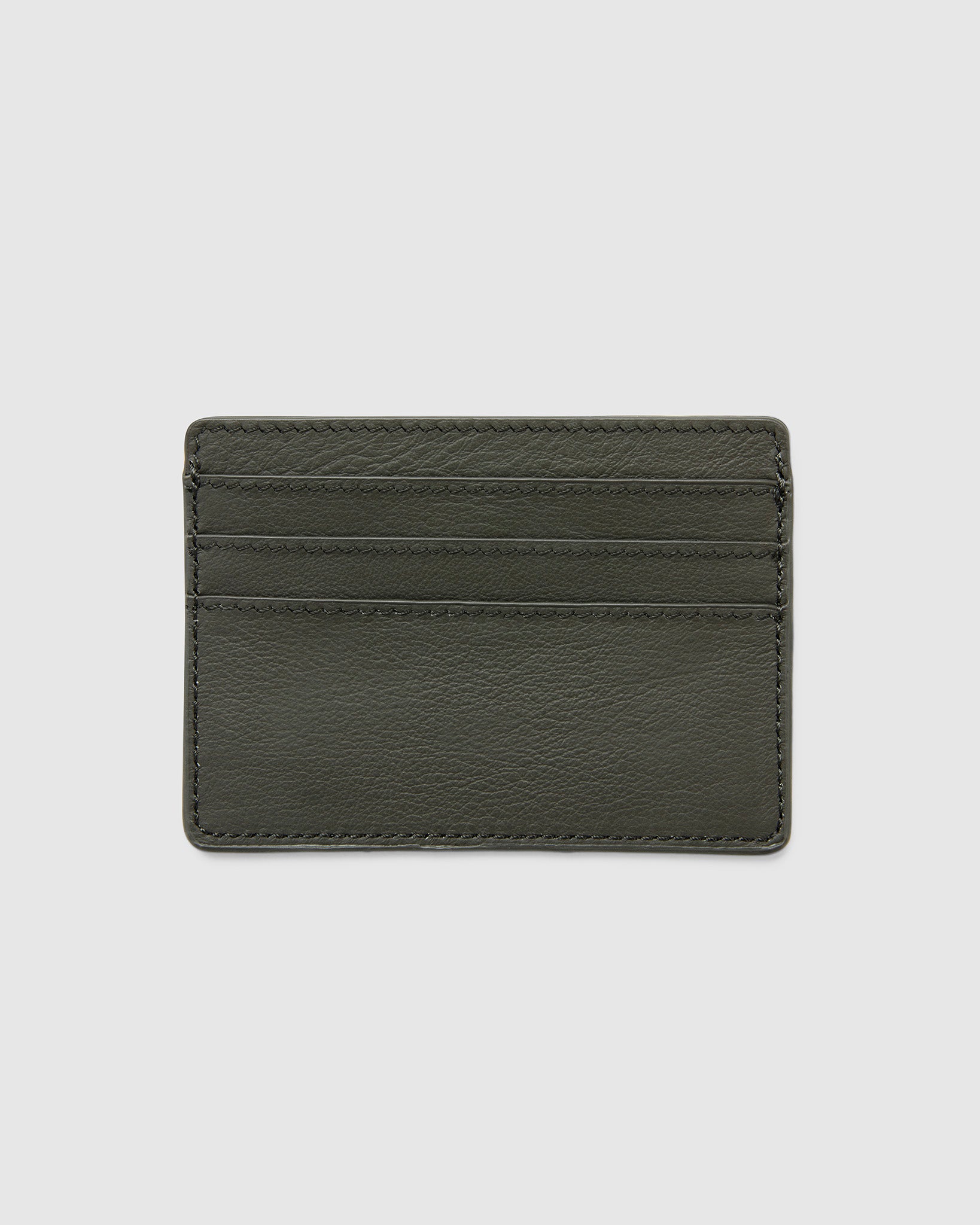 Leather Card Holder in Orage Grey