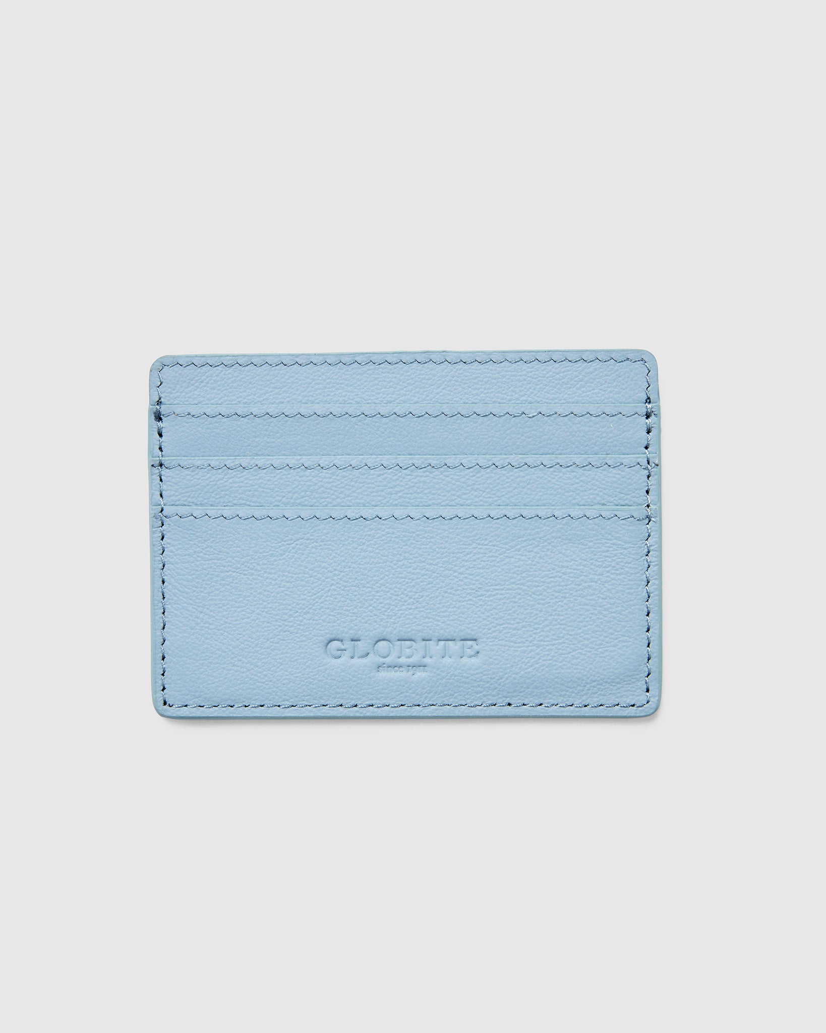Leather Card Holder in Sky