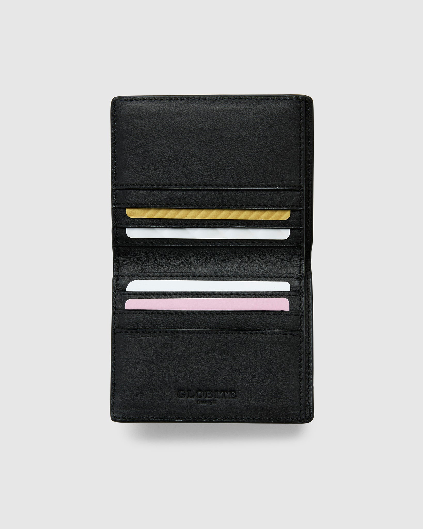 Leather Slim Bifold Wallet in Black