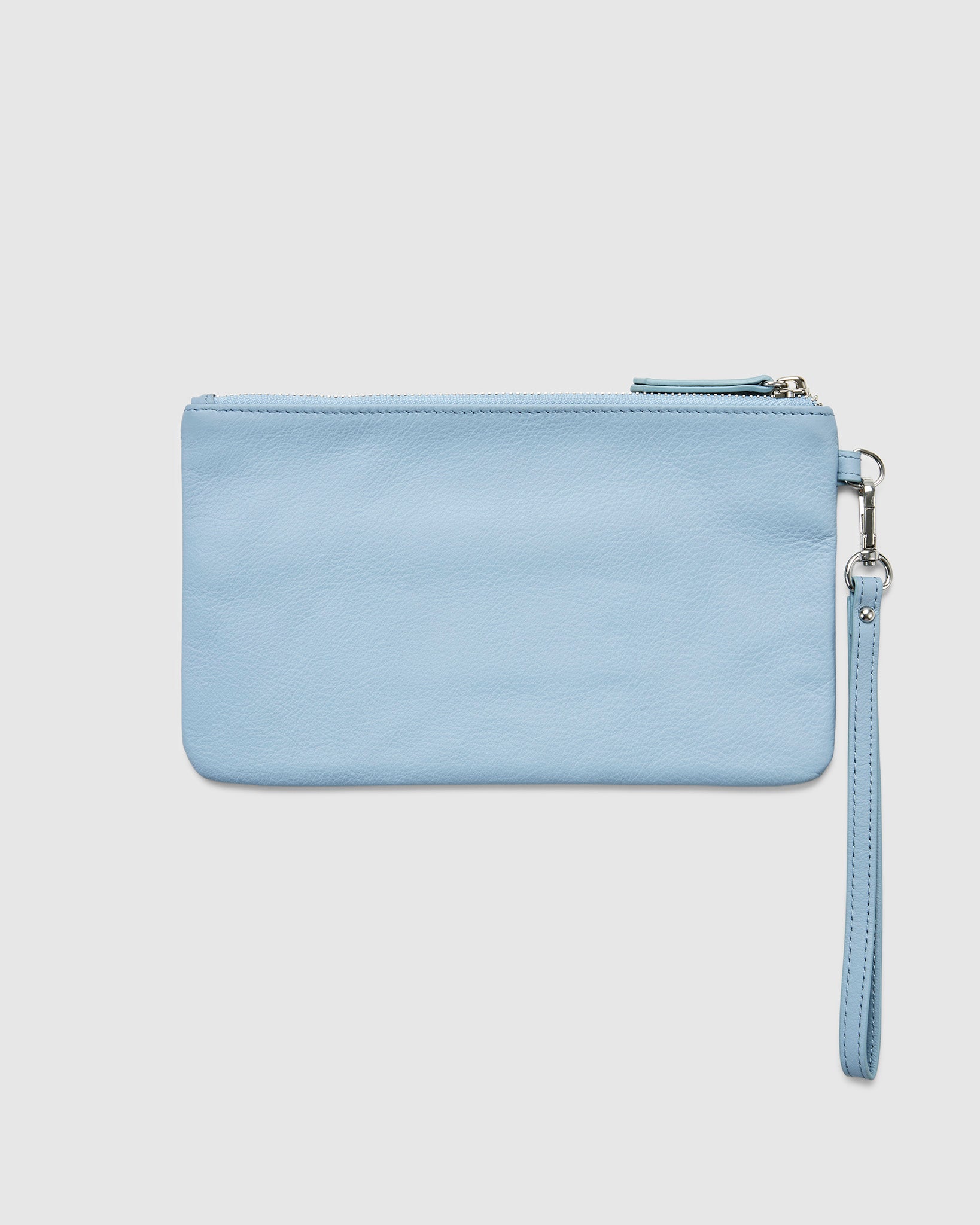 Leather Clutch in Sky