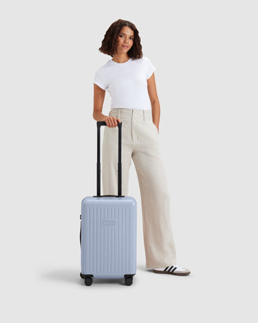 Light Blue Hard Carry On Suitcase 55cm – Globite - Main Image