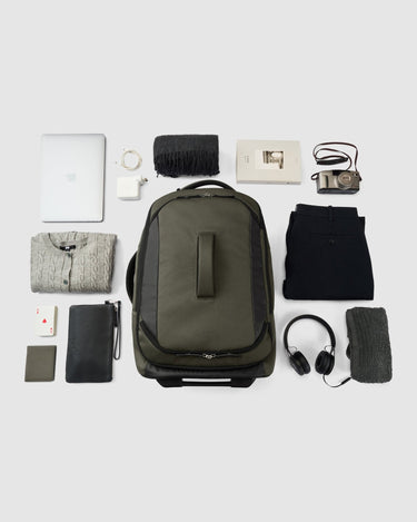 Darley Wheeled Duffle Backpack - Olive Green - Globite