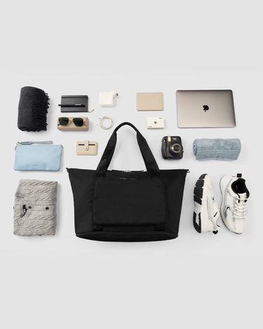 Ellis Foldable Duffle Bag - Jet Black - Globite