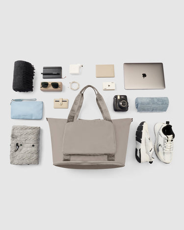 Ellis Foldable Duffle Bag - Oyster Beige - Globite