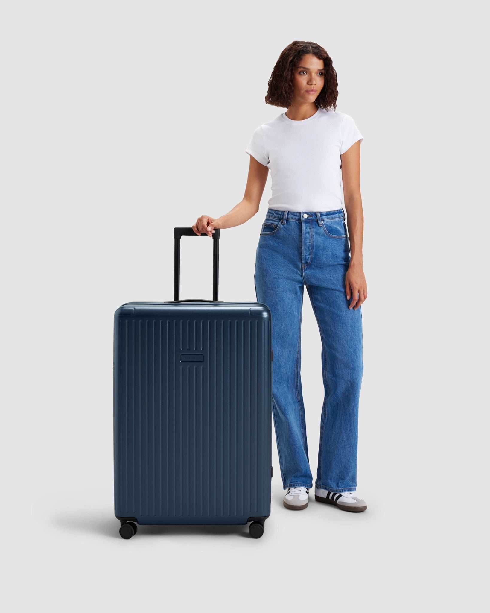 Expandable Large Check In Suitcase - Moonlit Ocean Blue - Globite