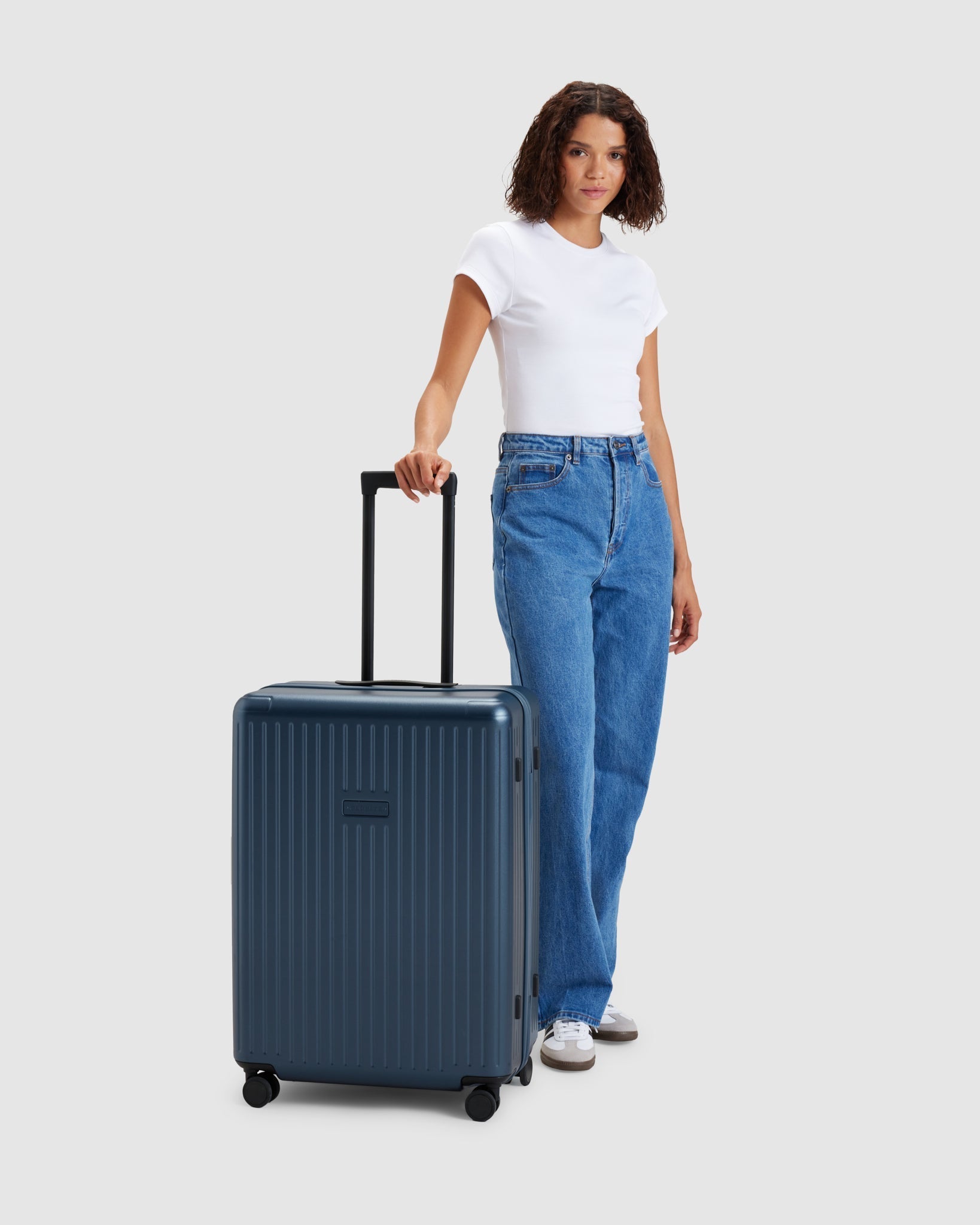 Expandable Medium Check In Suitcase - Moonlit Ocean Blue - Globite