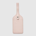Rose Pink Leather Luggage Tag Back