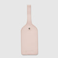 Rose Pink Leather Luggage Tag Front