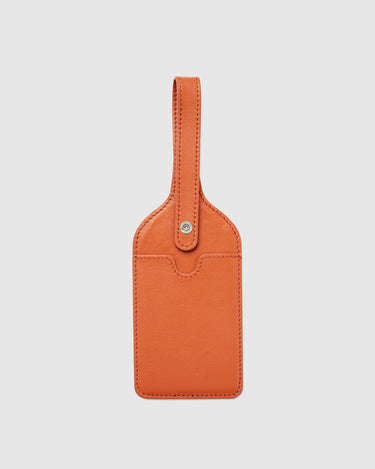 Leather Luggage Tag - Squash Orange - Globite