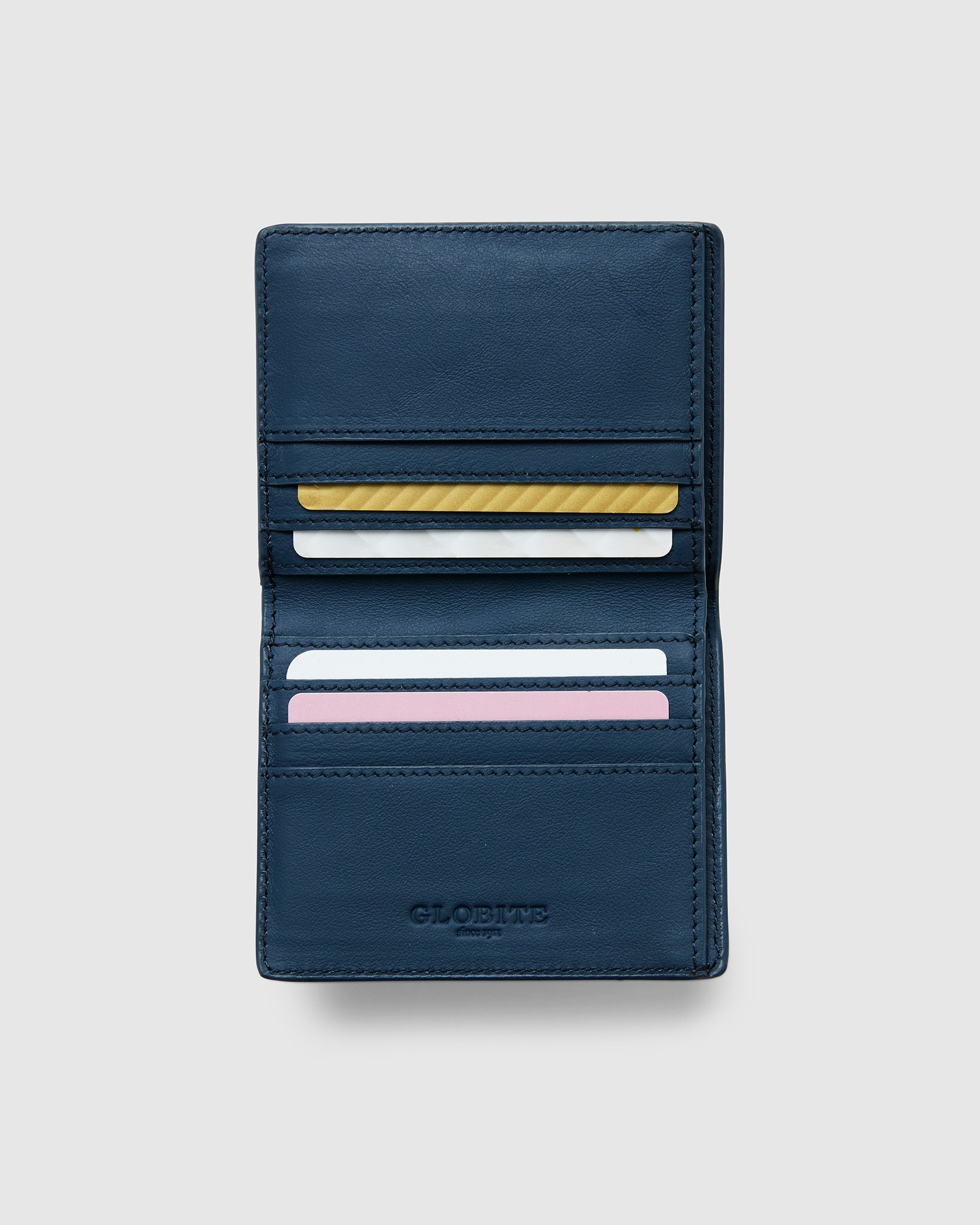 Leather Slim Bifold Wallet - Night Blue - Globite