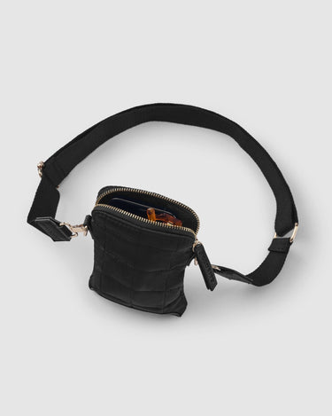 Stella Quilted Crossbody Phone Bag - Onyx Black - Globite