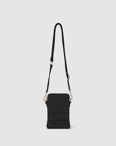 Stella Quilted Crossbody Phone Bag - Onyx Black - Globite