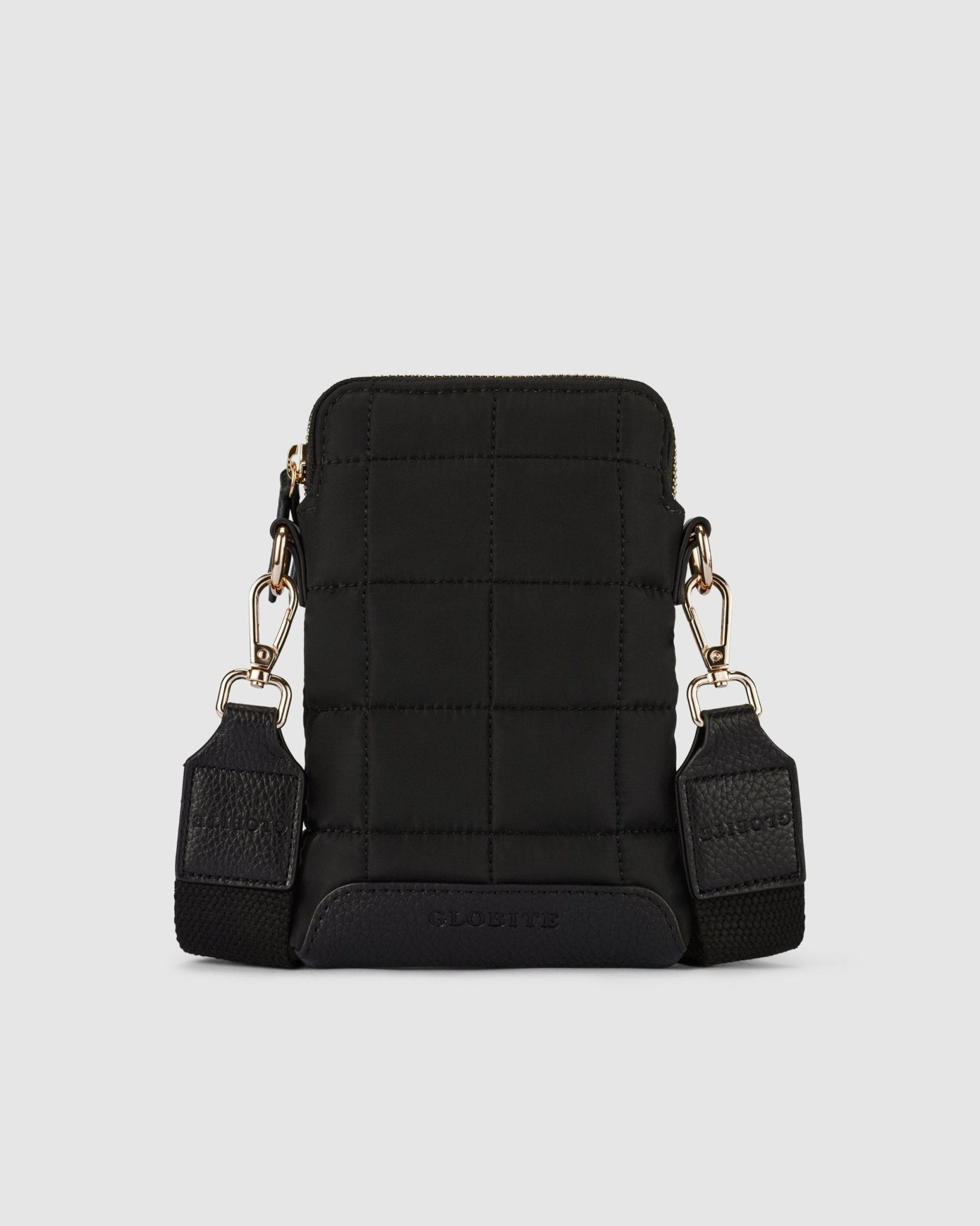Stella Quilted Crossbody Phone Bag - Onyx Black - Globite