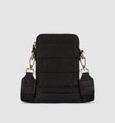 Stella Quilted Crossbody Phone Bag - Onyx Black - Globite