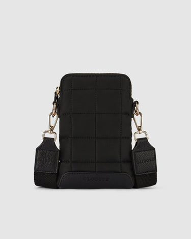 Stella Quilted Crossbody Phone Bag - Onyx Black - Globite