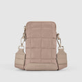 Stella Quilted Crossbody Phone Bag - Taupe - Globite