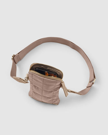 Stella Quilted Crossbody Phone Bag - Taupe - Globite