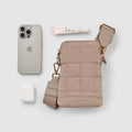 Stella Quilted Crossbody Phone Bag - Taupe - Globite