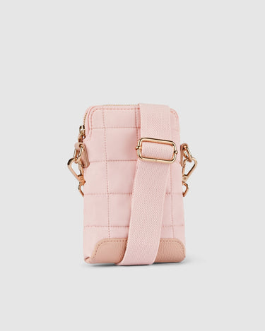 Stella Quilted Crossbody Phone Bag - Whisper Pink - Globite