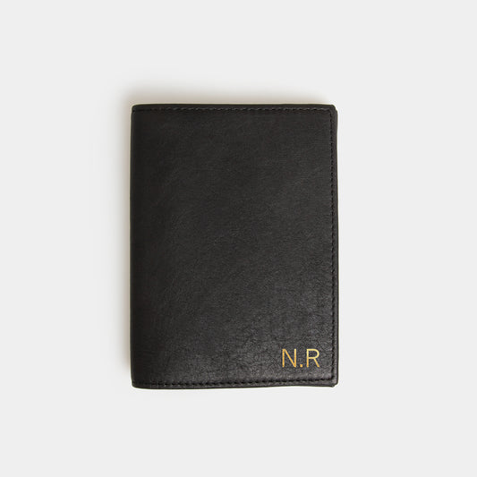 RFID Leather Passport Holder - Carbon Ink - globite